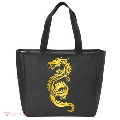 Golden Chinese Dragon Tote Bag