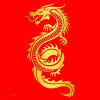 Golden Chinese Dragon Santa Hat thumb 1
