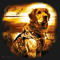 Golden Hunter Retriever Dog Button thumb 1