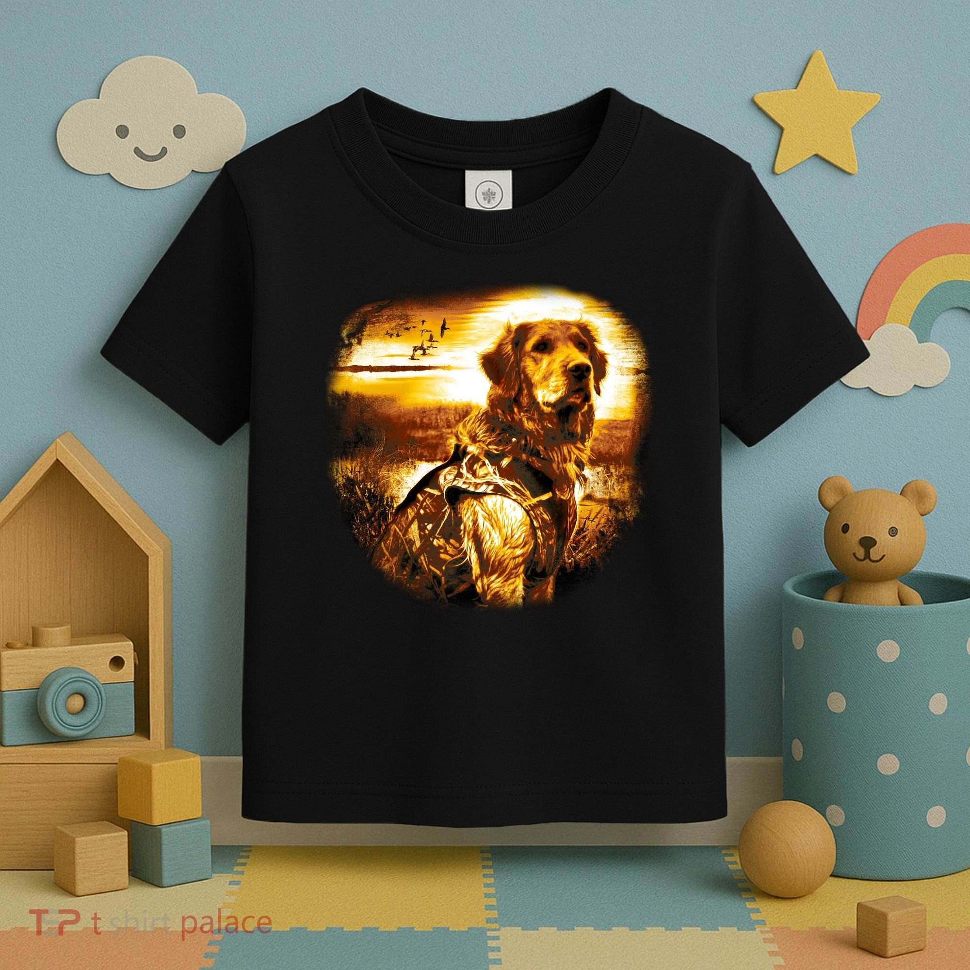Golden Hunter Retriever Dog Toddler T-Shirt