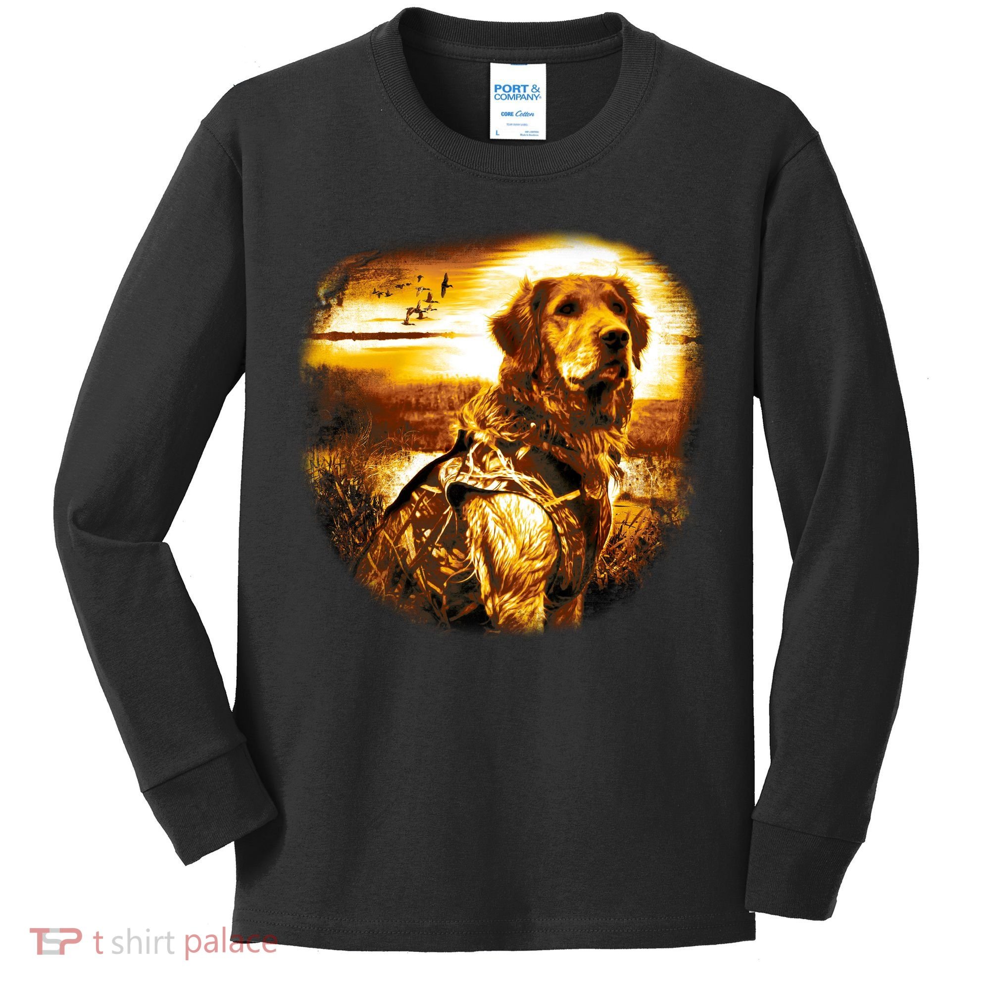 Golden Hunter Retriever Dog Kids Long Sleeve Shirt