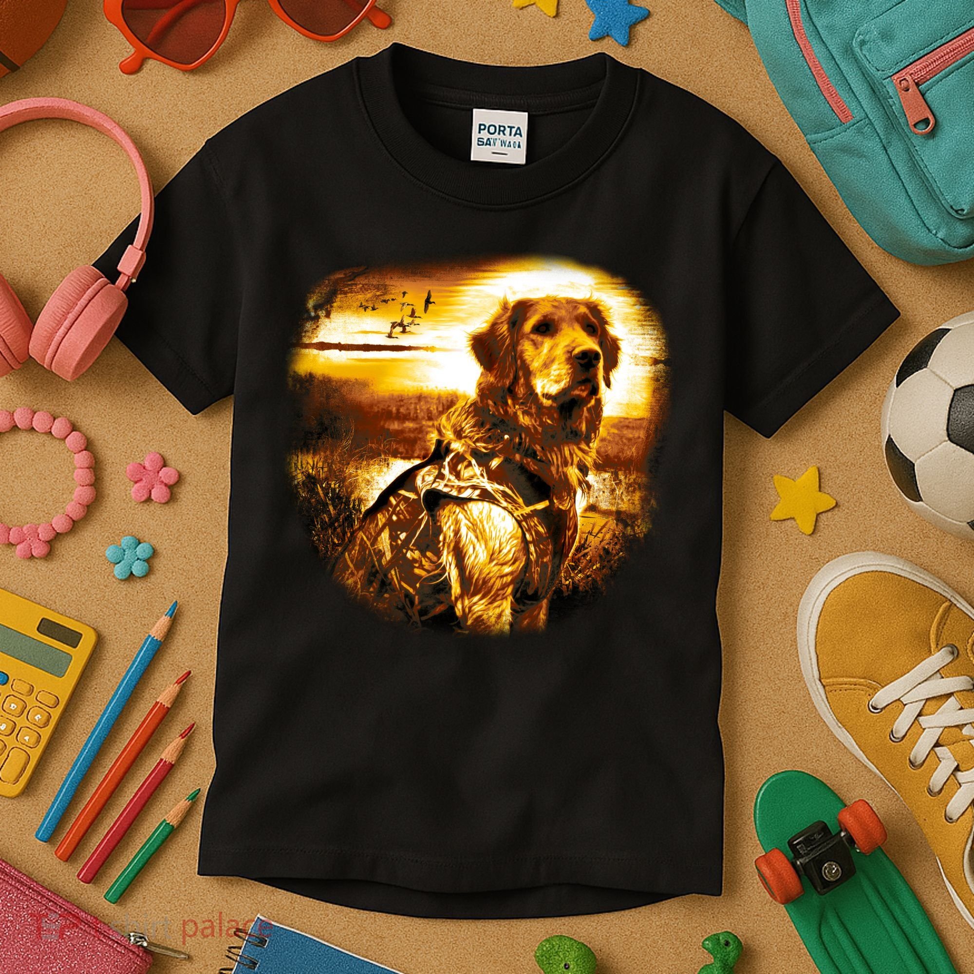 Golden Hunter Retriever Dog Kids T-Shirt