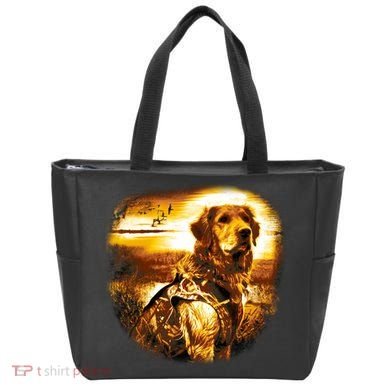 Golden Hunter Retriever Dog Tote Bag