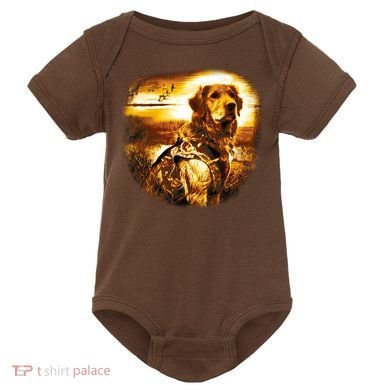 Golden Hunter Retriever Dog Baby Bodysuit