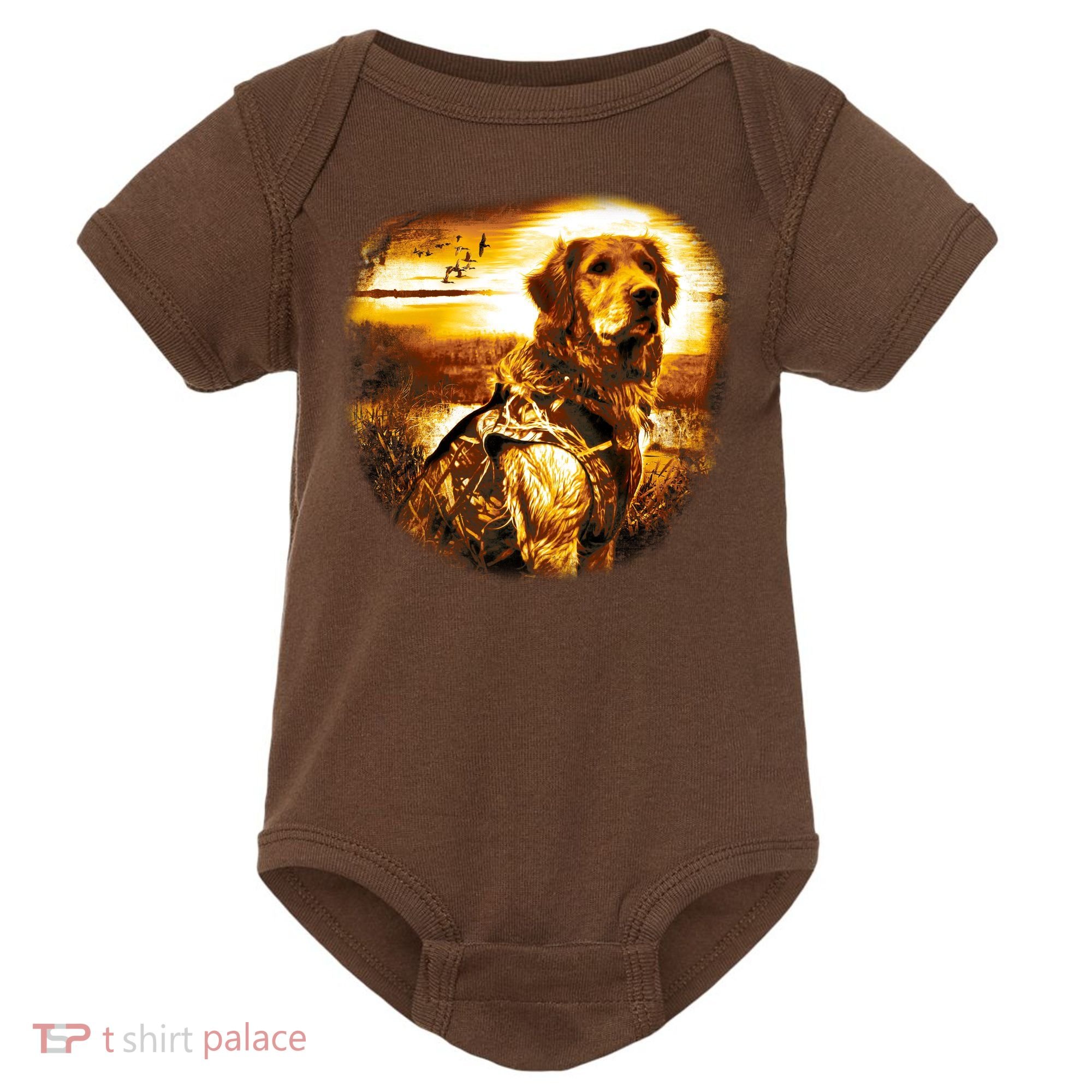 Golden Hunter Retriever Dog Baby Bodysuit