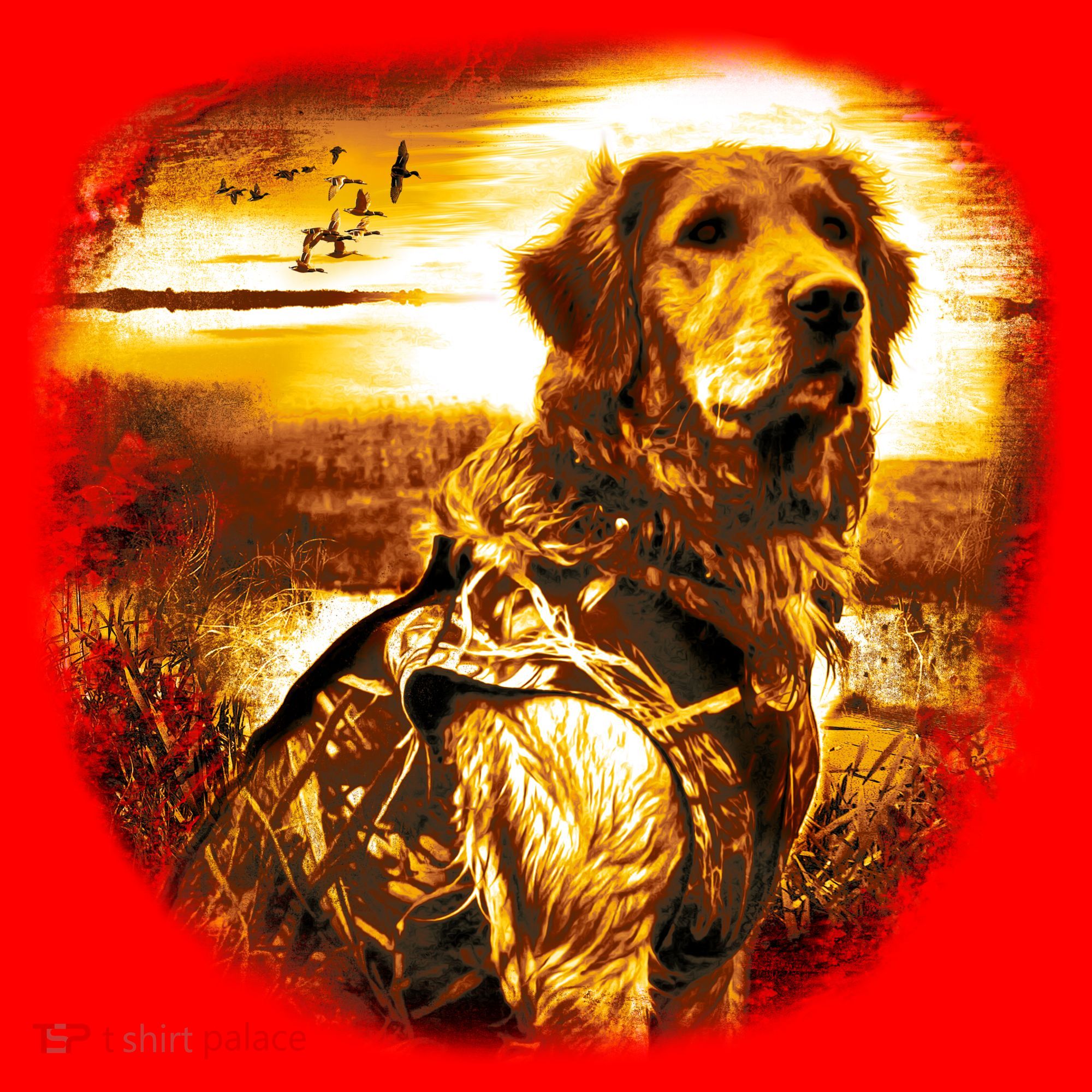 Golden Hunter Retriever Dog Santa Hat