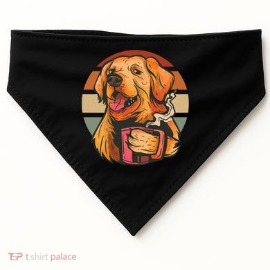 Golden Retriever Dog Coffee USA-Made Doggie Bandana