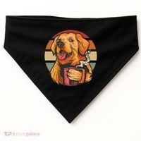 Golden Retriever Dog Coffee USA-Made Doggie Bandana thumb 0