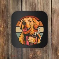 Golden Retriever Dog Coffee Coaster thumb 0