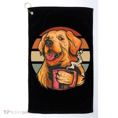 Golden Retriever Dog Coffee Golf Towel