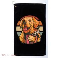 Golden Retriever Dog Coffee Golf Towel thumb 0