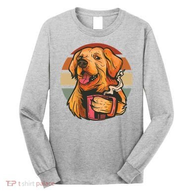 Golden Retriever Dog Coffee Long Sleeve Shirt