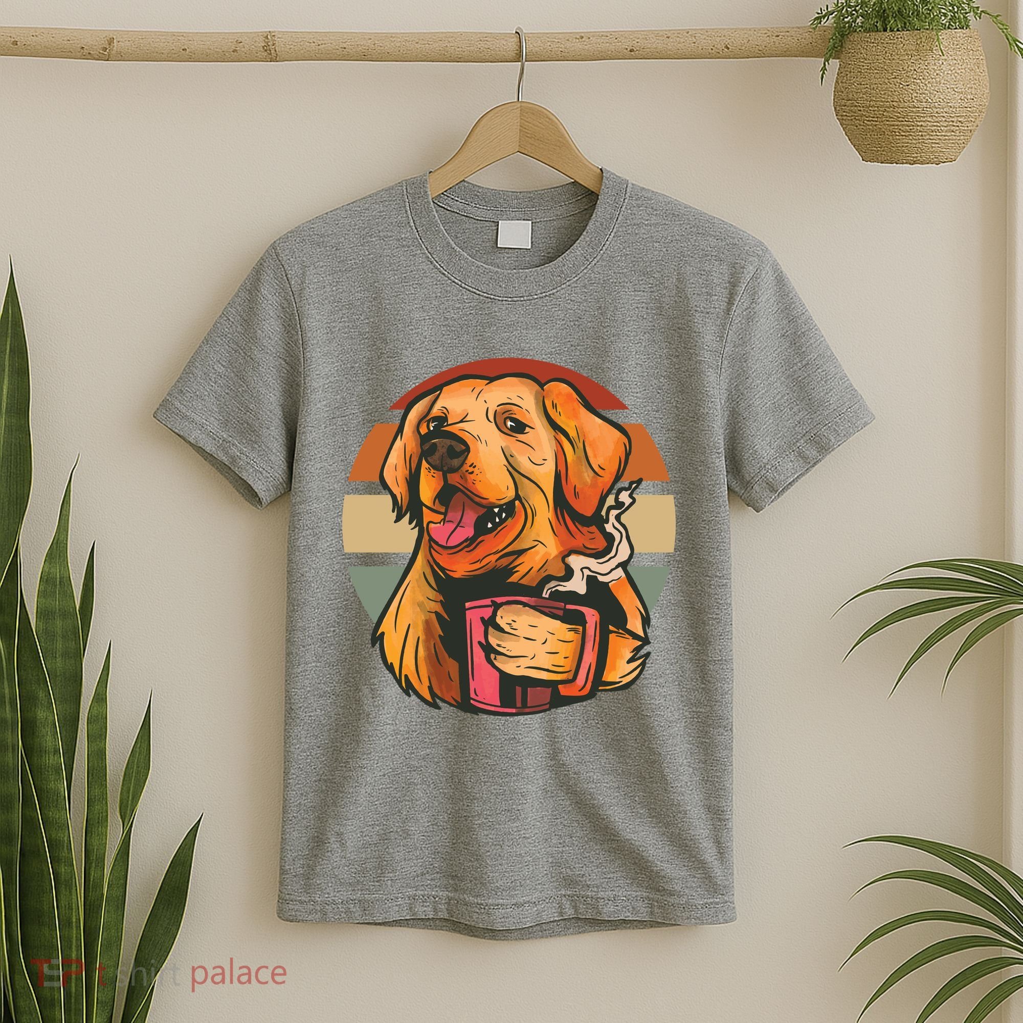 Golden Retriever Dog Coffee T-Shirt