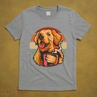 Golden Retriever Dog Coffee T-Shirt thumb 5