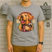 Golden Retriever Dog Coffee T-Shirt thumb 6