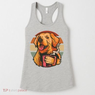Golden Retriever Dog Coffee Women's Tank Top