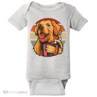 Golden Retriever Dog Coffee Baby Bodysuit