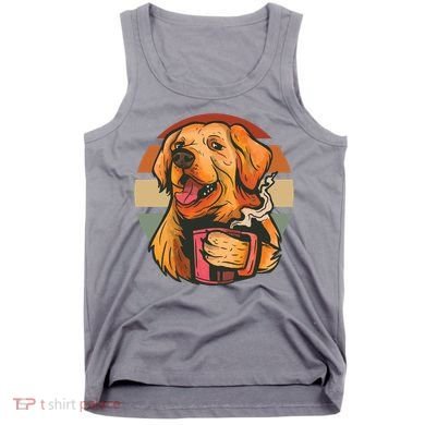Golden Retriever Dog Coffee Tank Top