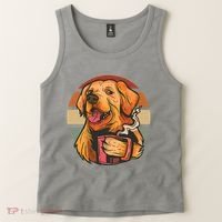 Golden Retriever Dog Coffee Tank Top thumb 2