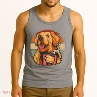 Golden Retriever Dog Coffee Tank Top thumb 3