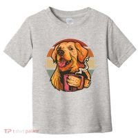 Golden Retriever Dog Coffee Toddler T-Shirt thumb 0