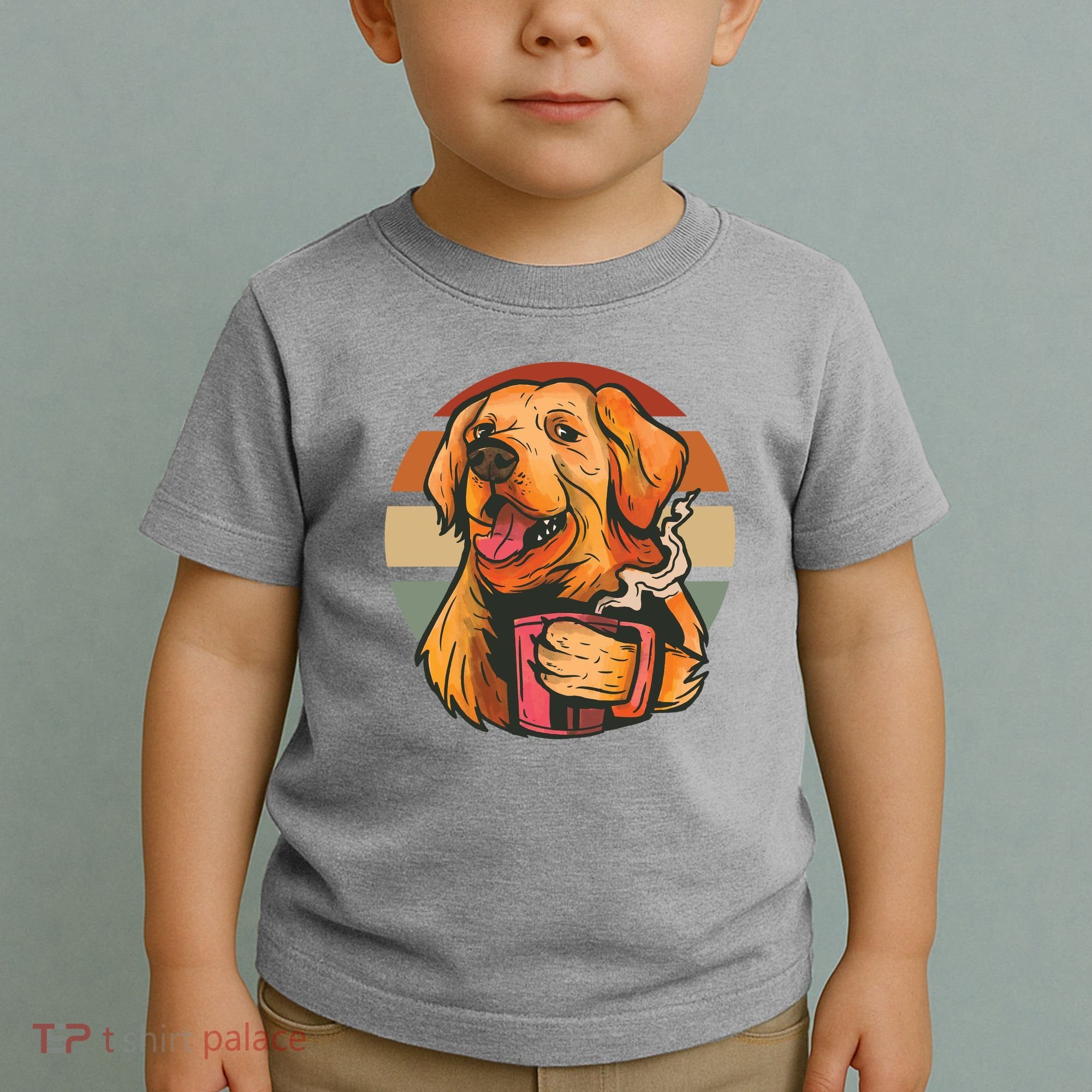 Golden Retriever Dog Coffee Toddler T-Shirt