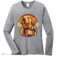 Golden Retriever Dog Coffee Women's Long Sleeve Shirt thumb 0