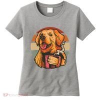 Golden Retriever Dog Coffee Women's T-Shirt thumb 0