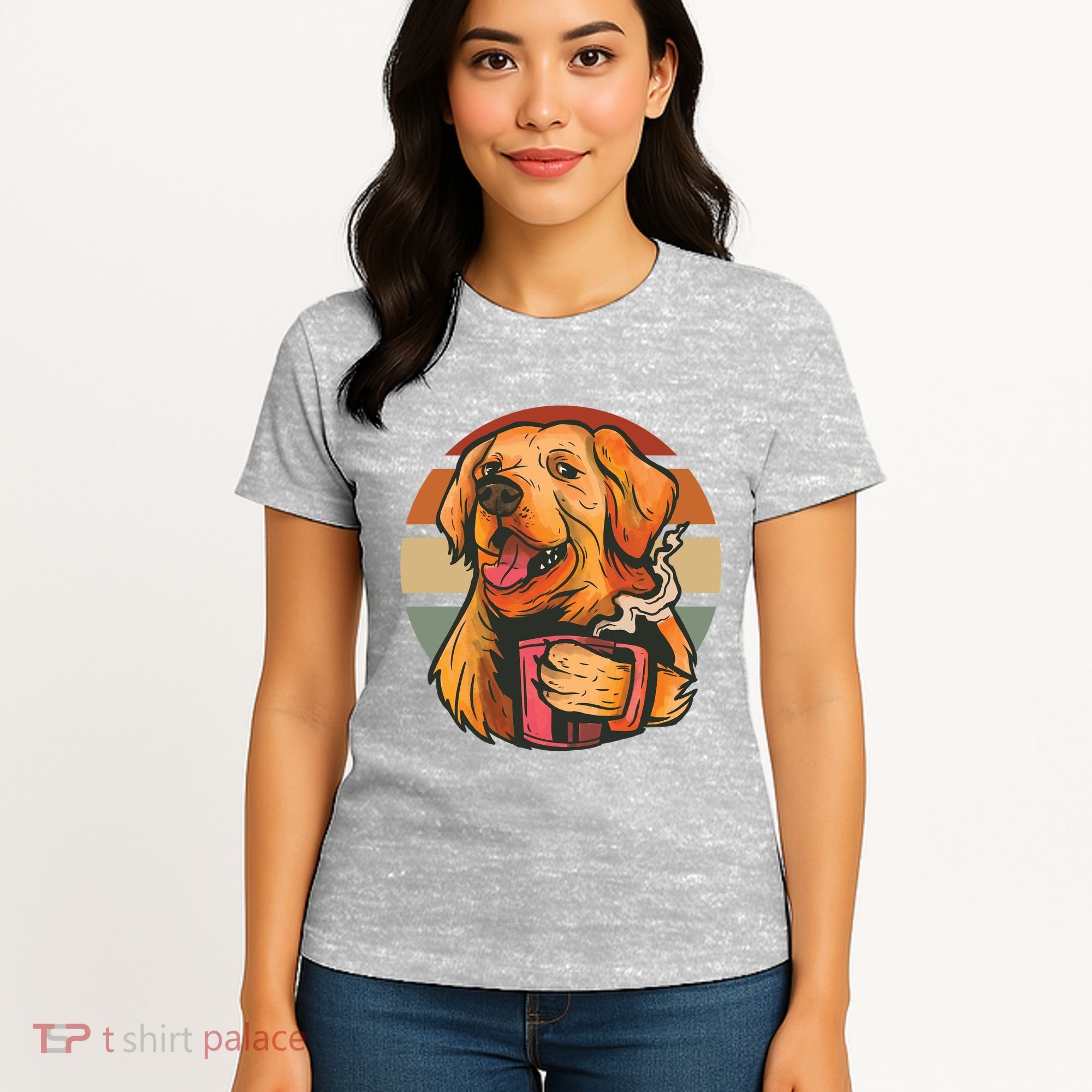 Golden Retriever Dog Coffee Women's T-Shirt