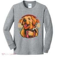 Golden Retriever Dog Coffee Kids Long Sleeve Shirt thumb 0