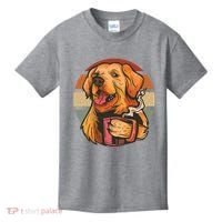 Golden Retriever Dog Coffee Kids T-Shirt thumb 0