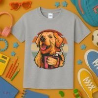 Golden Retriever Dog Coffee Kids T-Shirt thumb 3