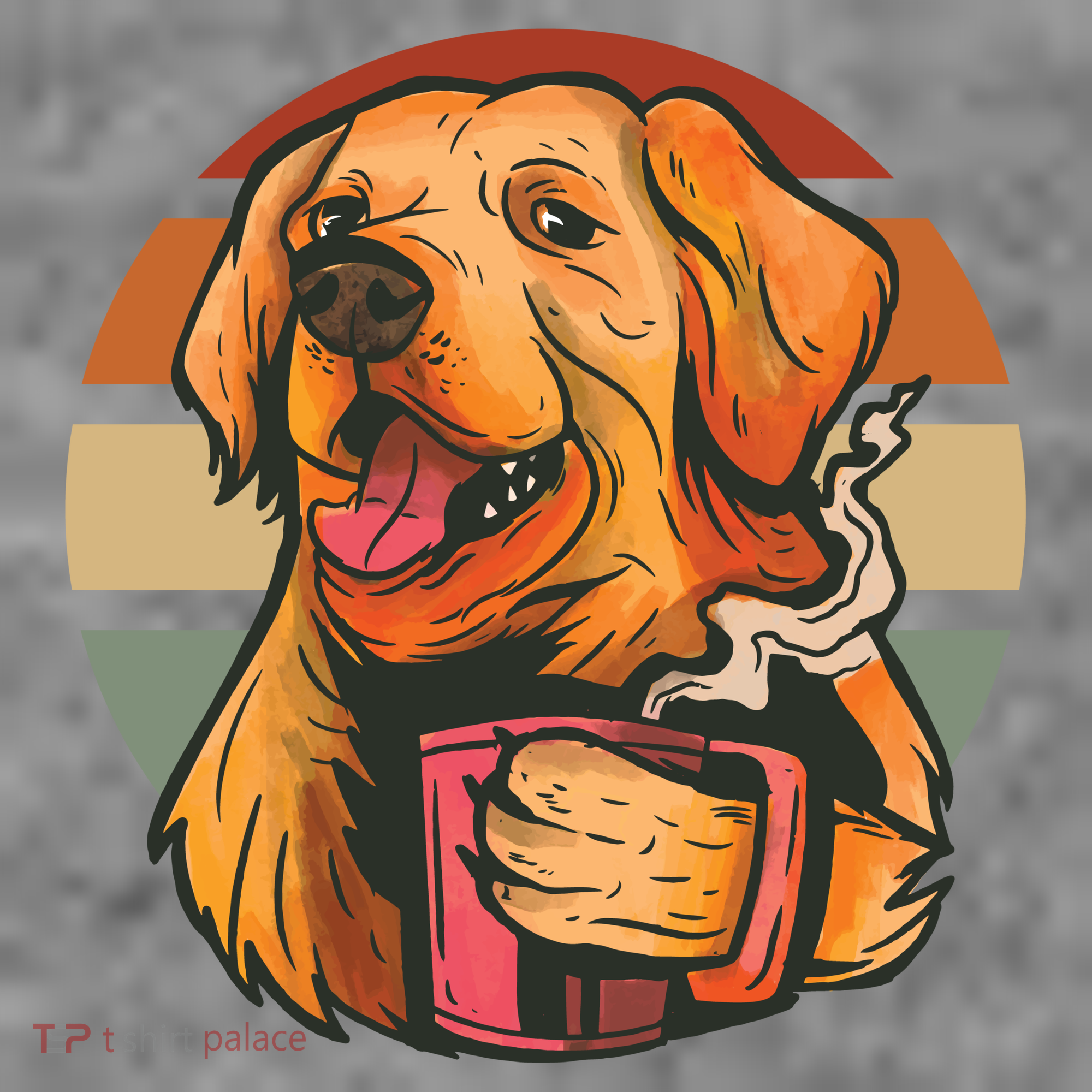 Golden Retriever Dog Coffee Kids T-Shirt