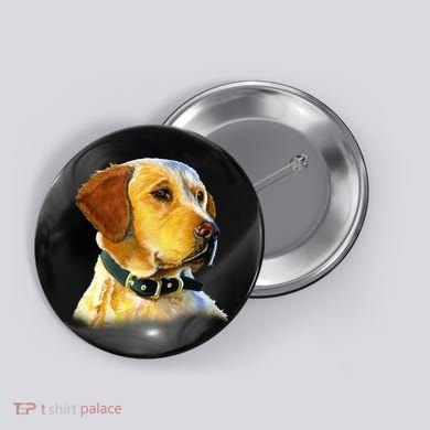 Golden Retriever Dog Portrait Button