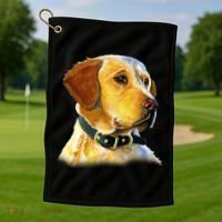 Golden Retriever Dog Portrait Golf Towel thumb 1