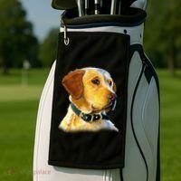 Golden Retriever Dog Portrait Golf Towel thumb 2