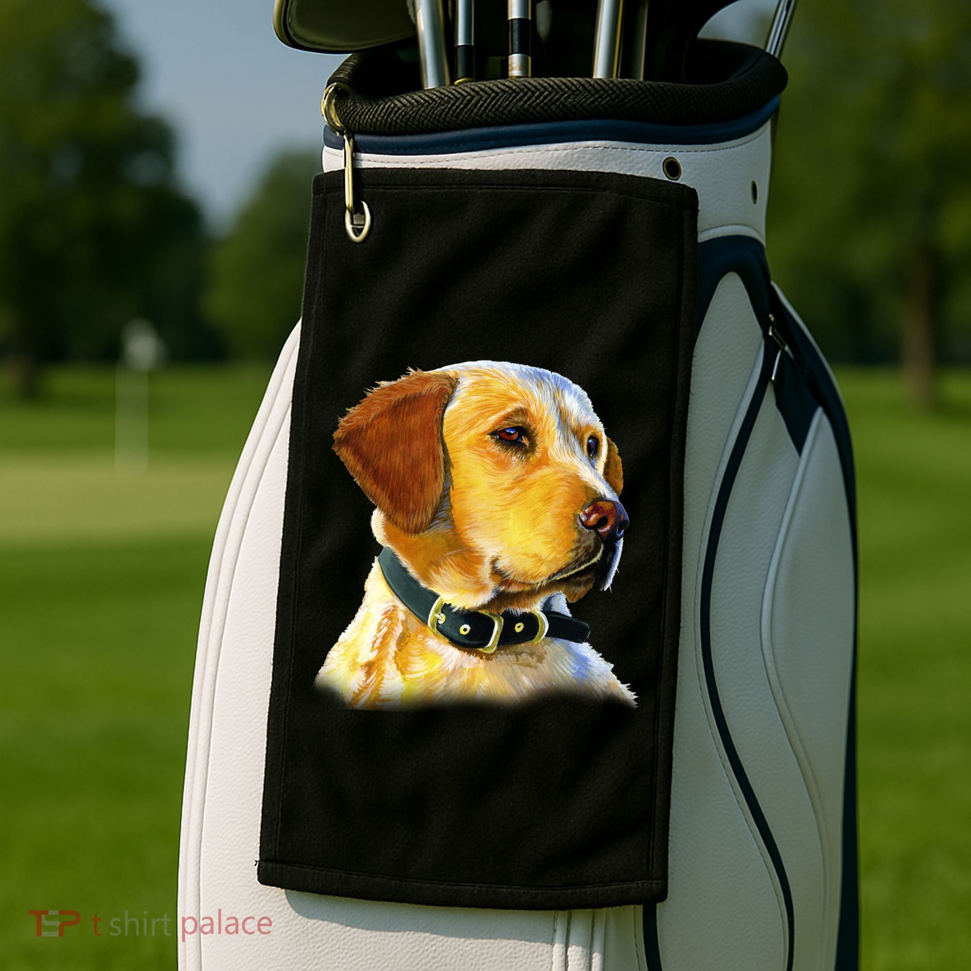 Golden Retriever Dog Portrait Golf Towel