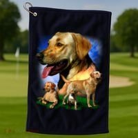 Golden Retriever Family Golf Towel thumb 1