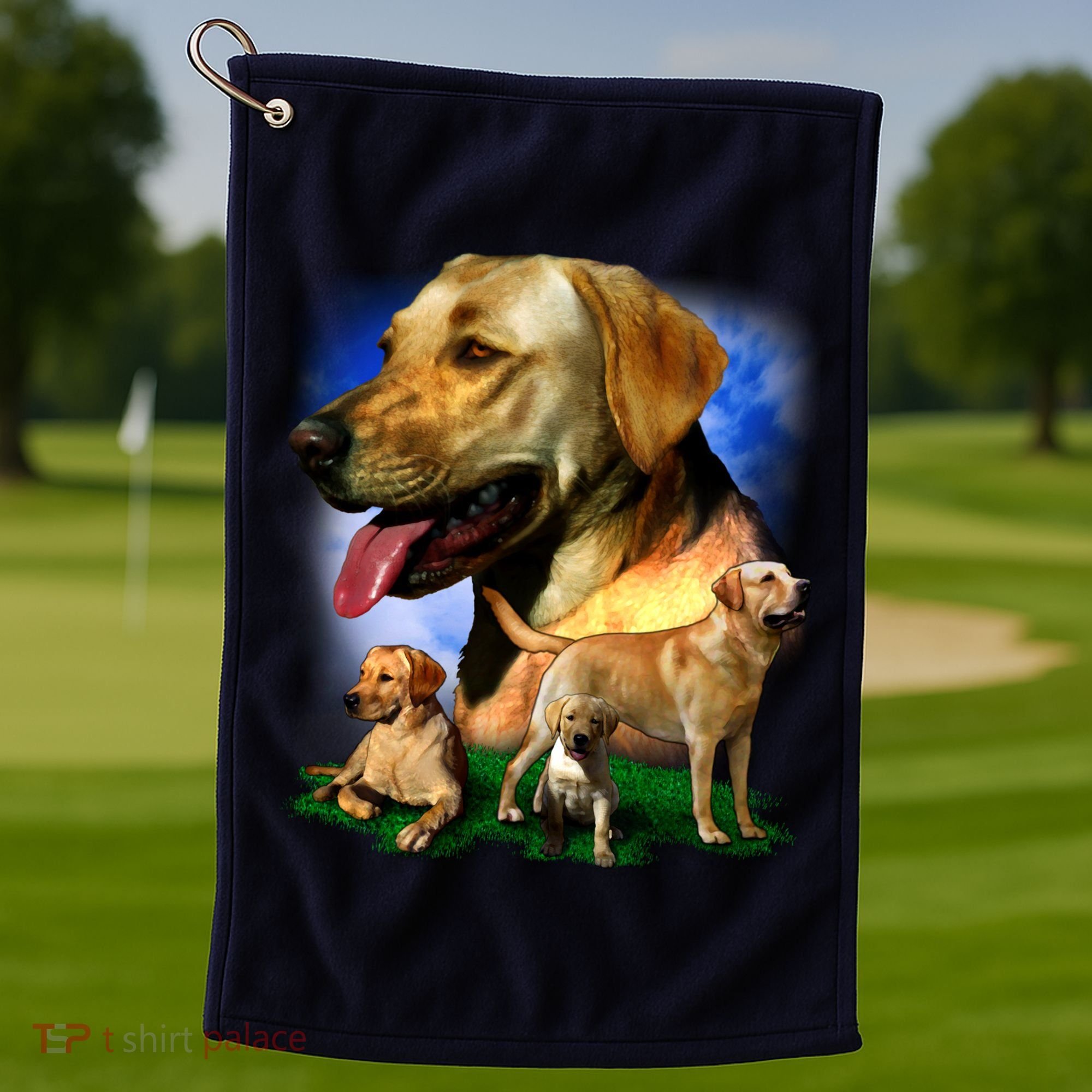 Golden Retriever Family Golf Towel