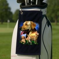 Golden Retriever Family Golf Towel thumb 2
