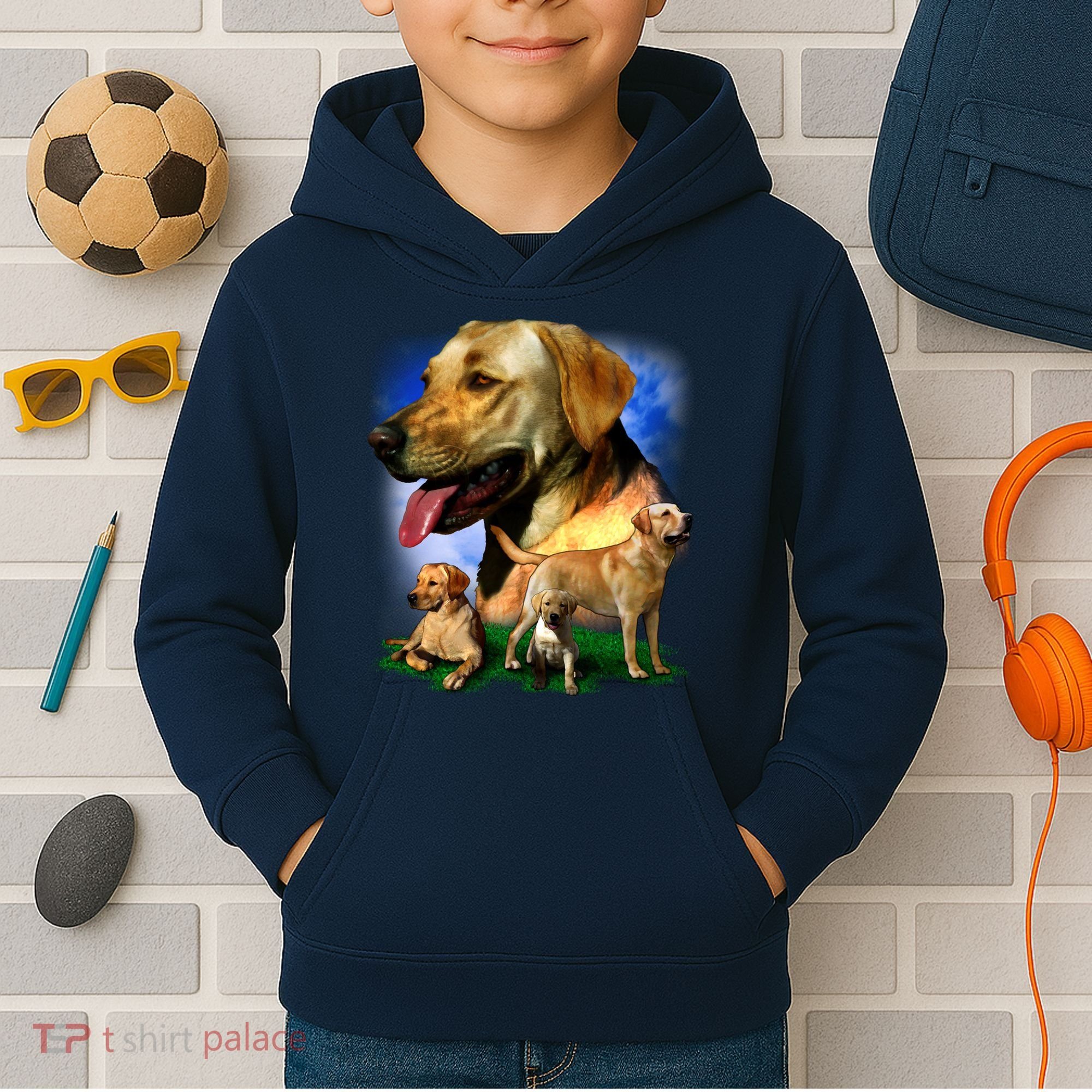 Golden Retriever Family Kids Hoodie