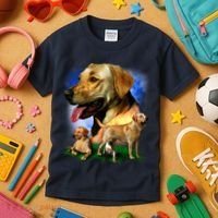 Golden Retriever Family Kids T-Shirt thumb 3