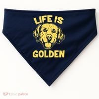 Golden Retriever Life Is Golden  USA-Made Doggie Bandana thumb 0