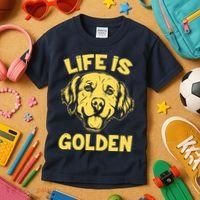 Golden Retriever Life Is Golden  Kids T-Shirt thumb 3