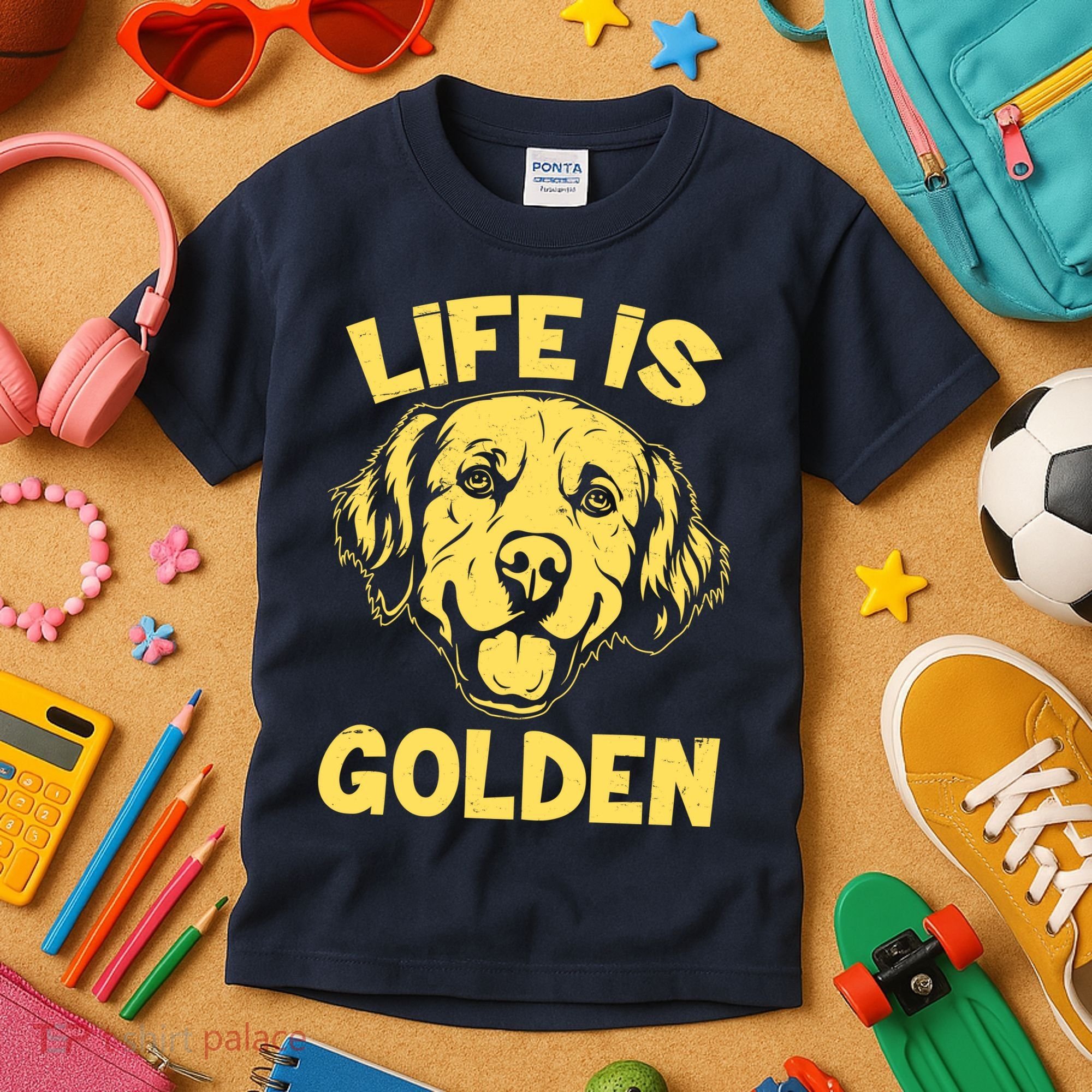 Golden Retriever Life Is Golden  Kids T-Shirt