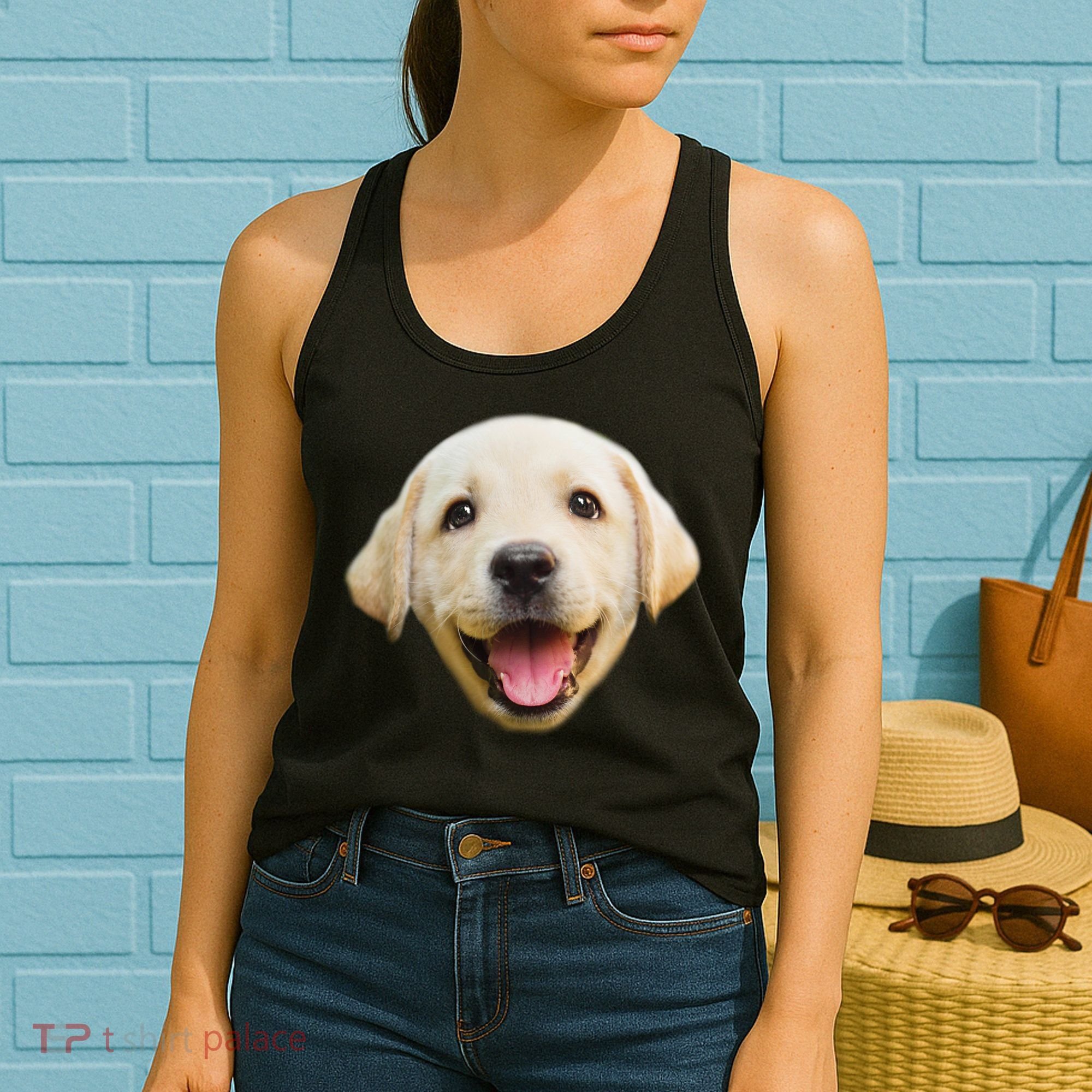 Golden Retriever Pup Face Women's Tank Top