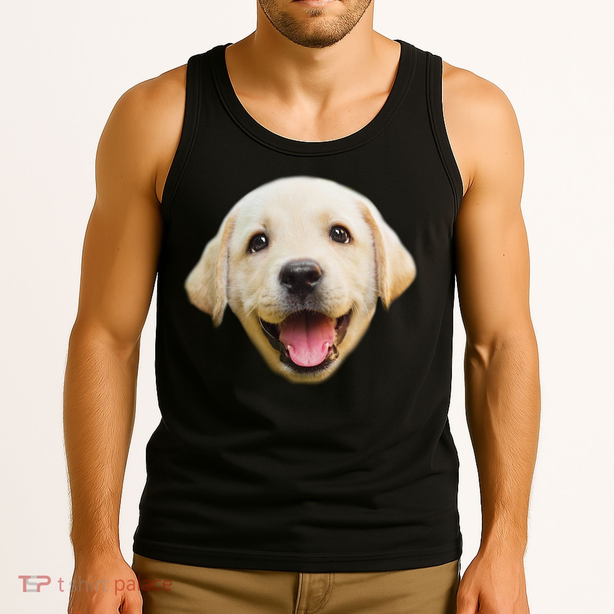 Golden Retriever Pup Face Tank Top