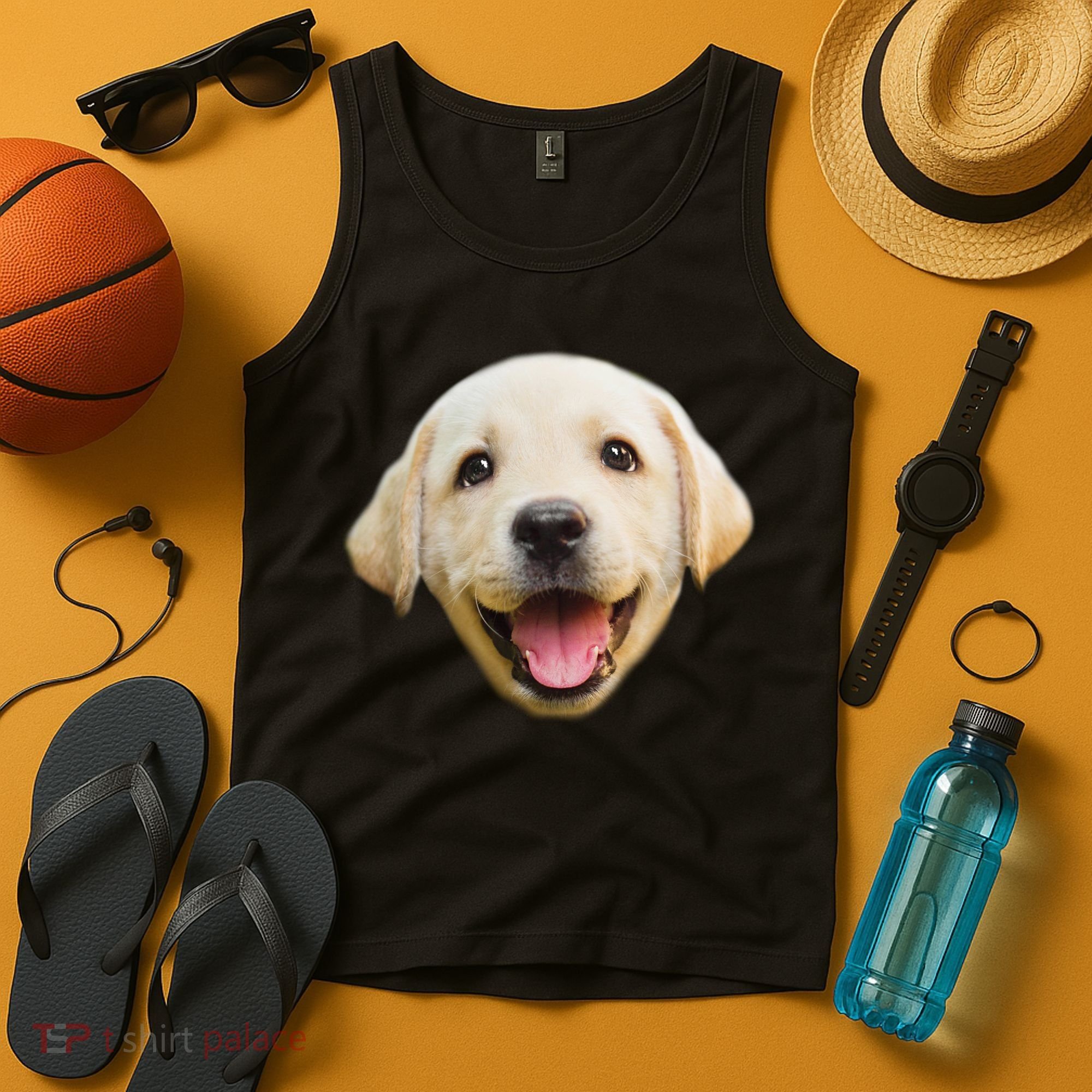 Golden Retriever Pup Face Tank Top