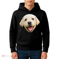 Golden Retriever Pup Face Kids Hoodie thumb 4