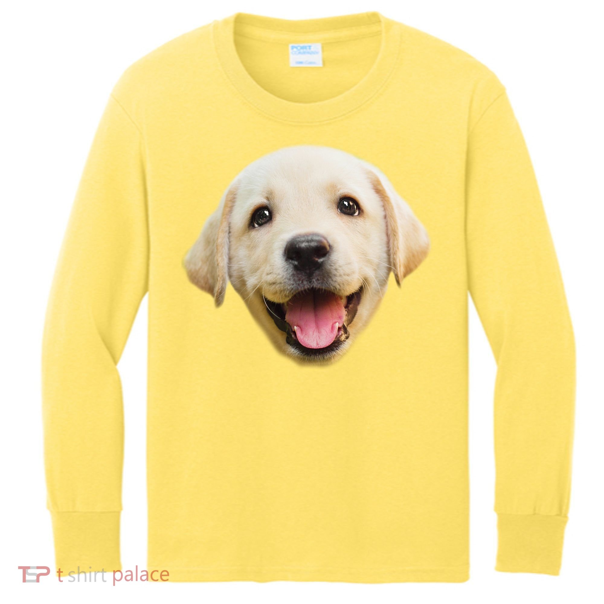 Golden Retriever Pup Face Kids Long Sleeve Shirt